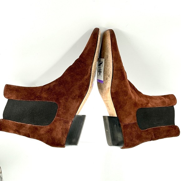 Staud Size 39 US 9 Mahogany Brown Suede Wally Chelsea Boots - Picture 4 of 13